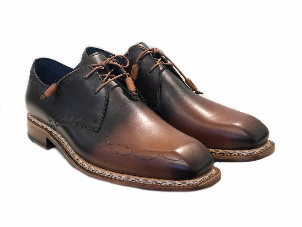 Pelleline Exclusive Mezlan  Brown and camel lace up