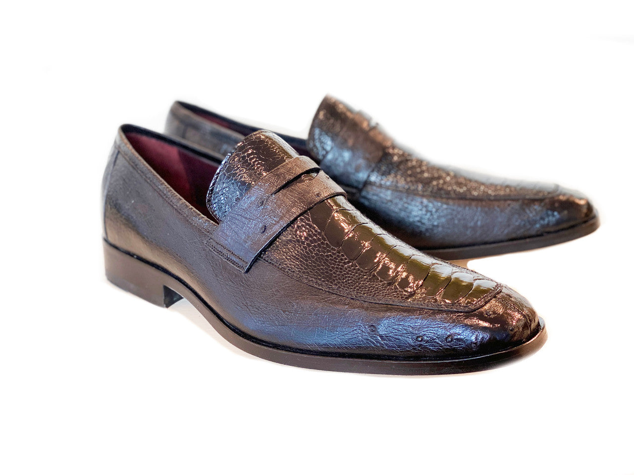 Pelle Line Exclusive Conor Ostrich Quilt and Ostrich leg loafer- Black