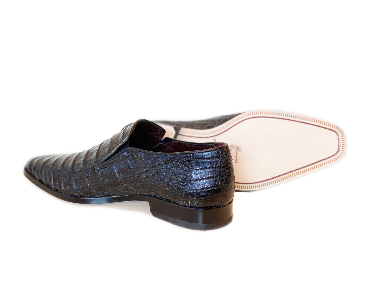 Pelle Line Exclusive Casper Full Crocodile Loafer- Black