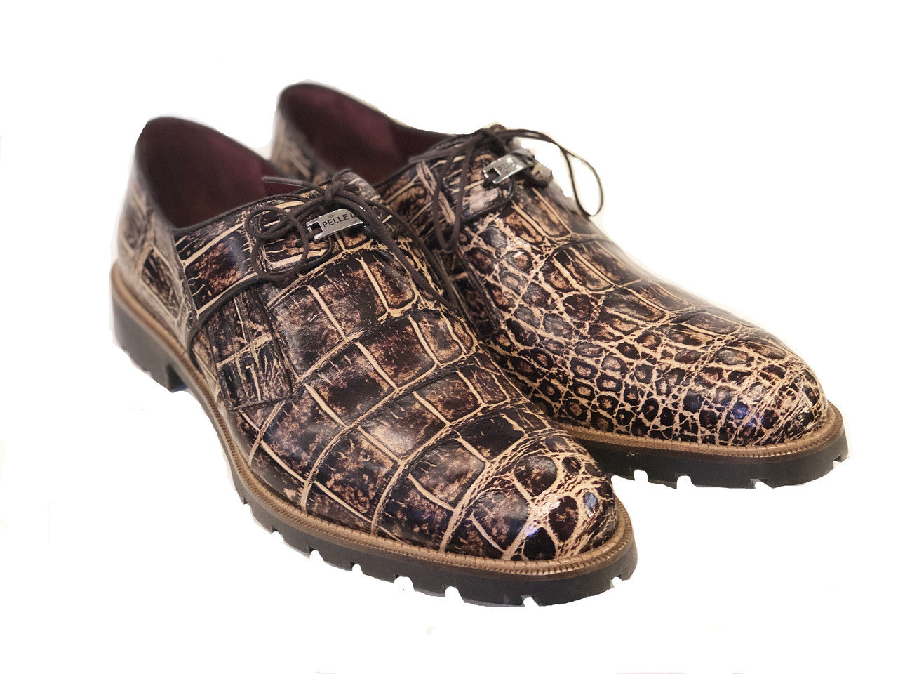 Pelle Line Exclusive Alligator Lace up Cosi- Beige /Brown