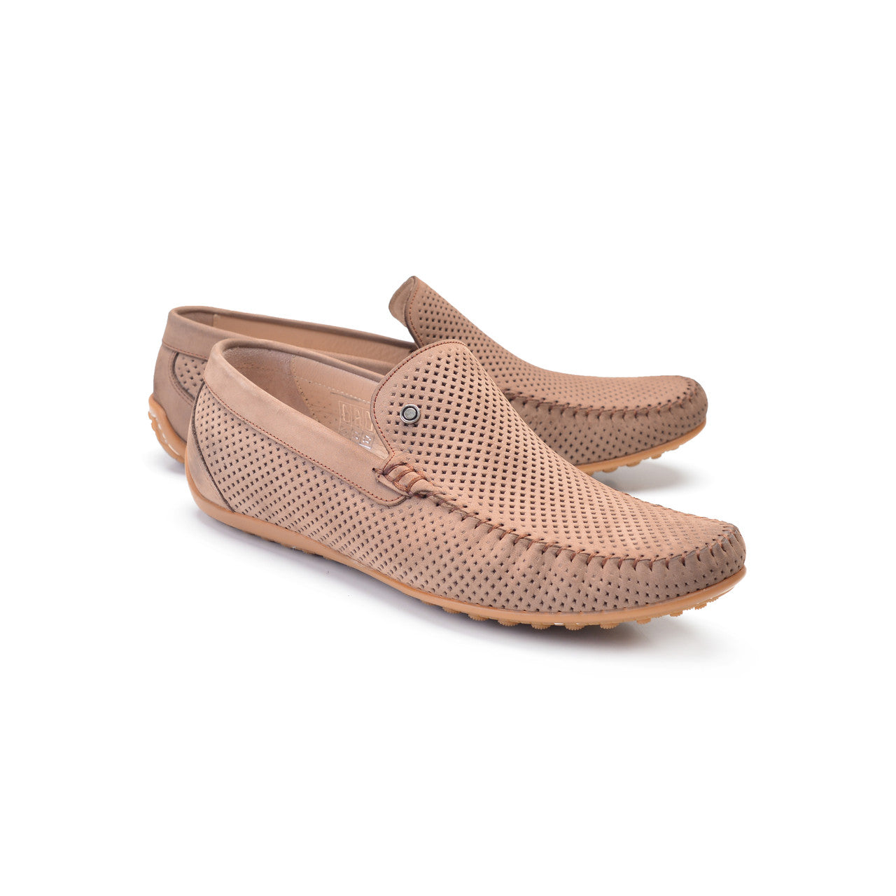 Pelle Line Blaze Perforated Driving shoes-Mink