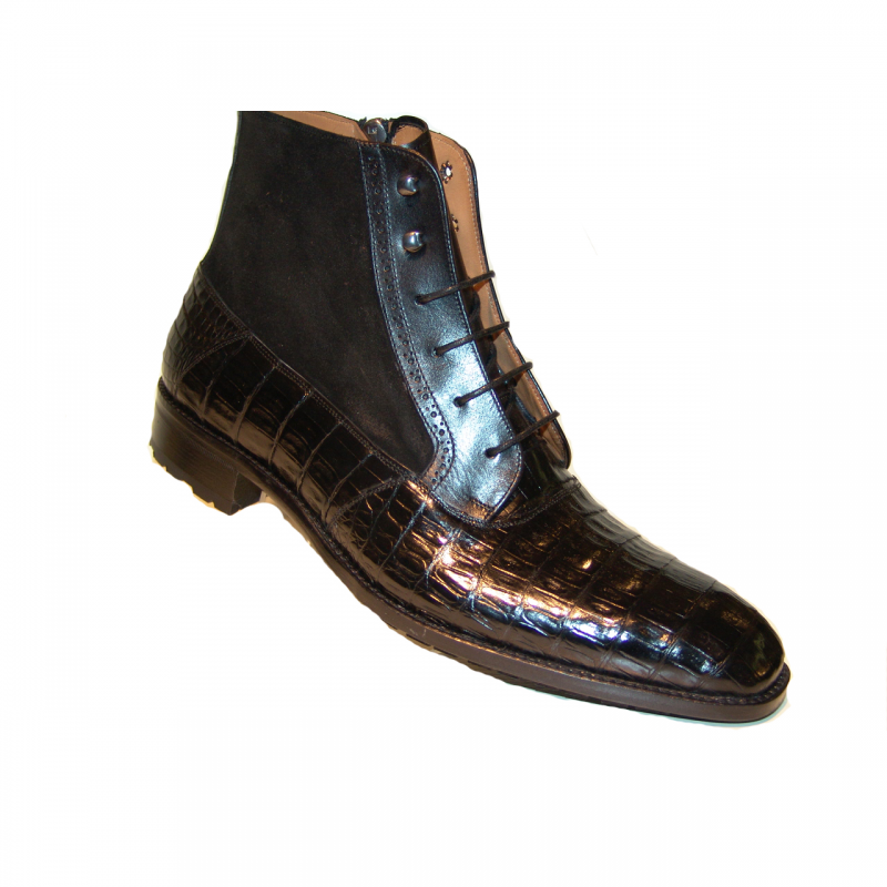 Mezlan Black Genuine‎ Croc Suede Zip Boots Mezlan Blackmore Crocodile Dress Boots Black (4715-F) | eBay main image 4