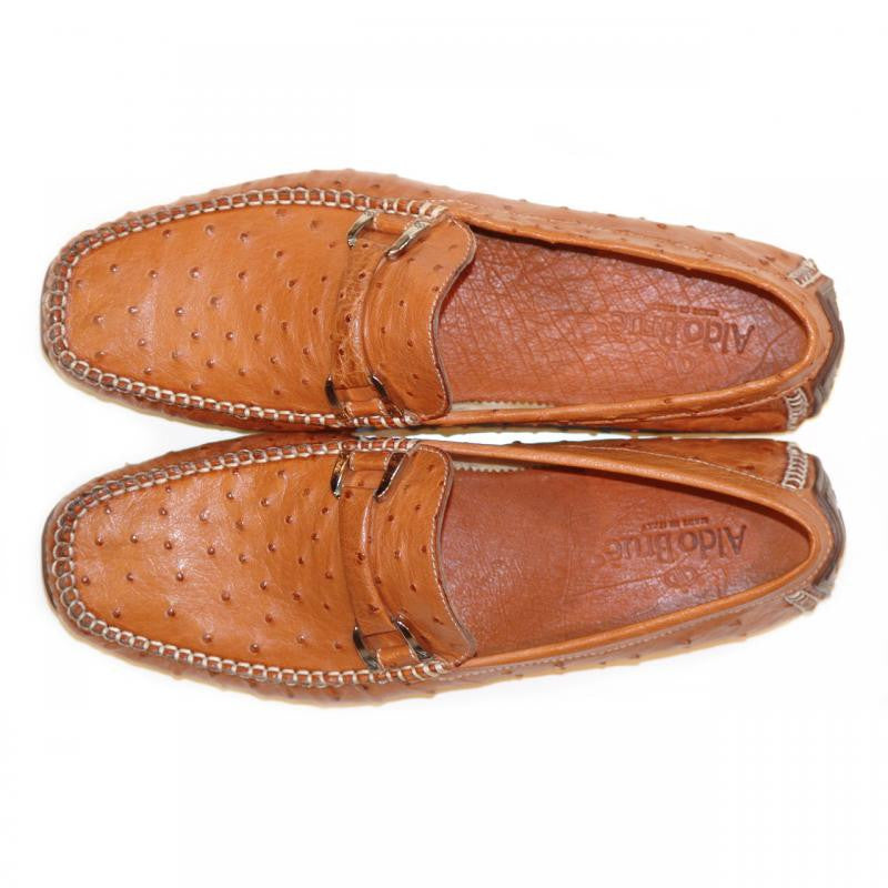 Aldo Brue Andrea Cognac genuine Ostrich | PelleLine.com