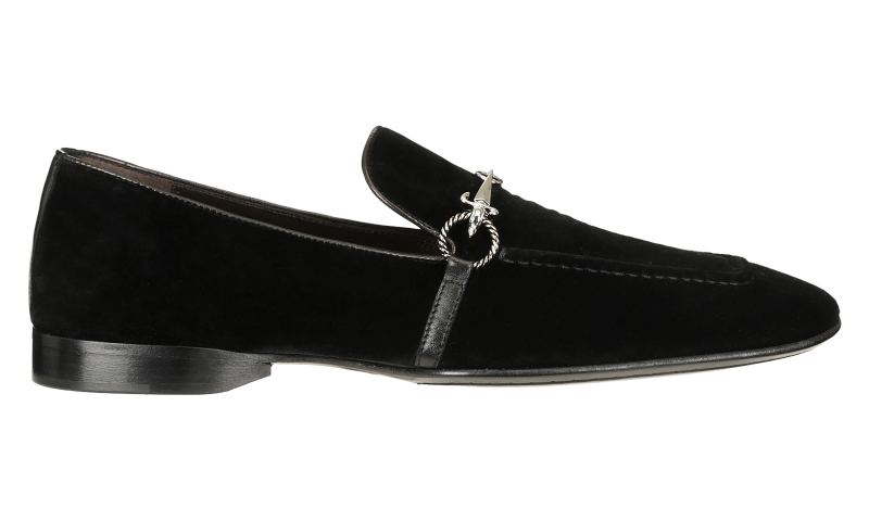 Cesare Paciotti 48361 Black Velvet Loafer With Dager Buckle