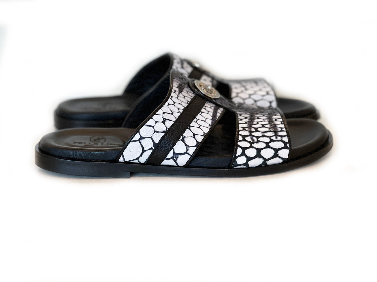 Pelle Line -Vinnie Open toe sandal -Black/white