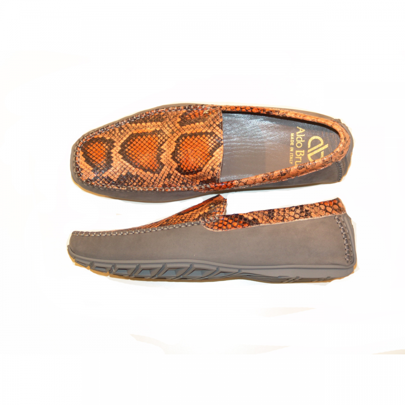 Aldo Brue Enrico Python and nubak- Grey/Orange