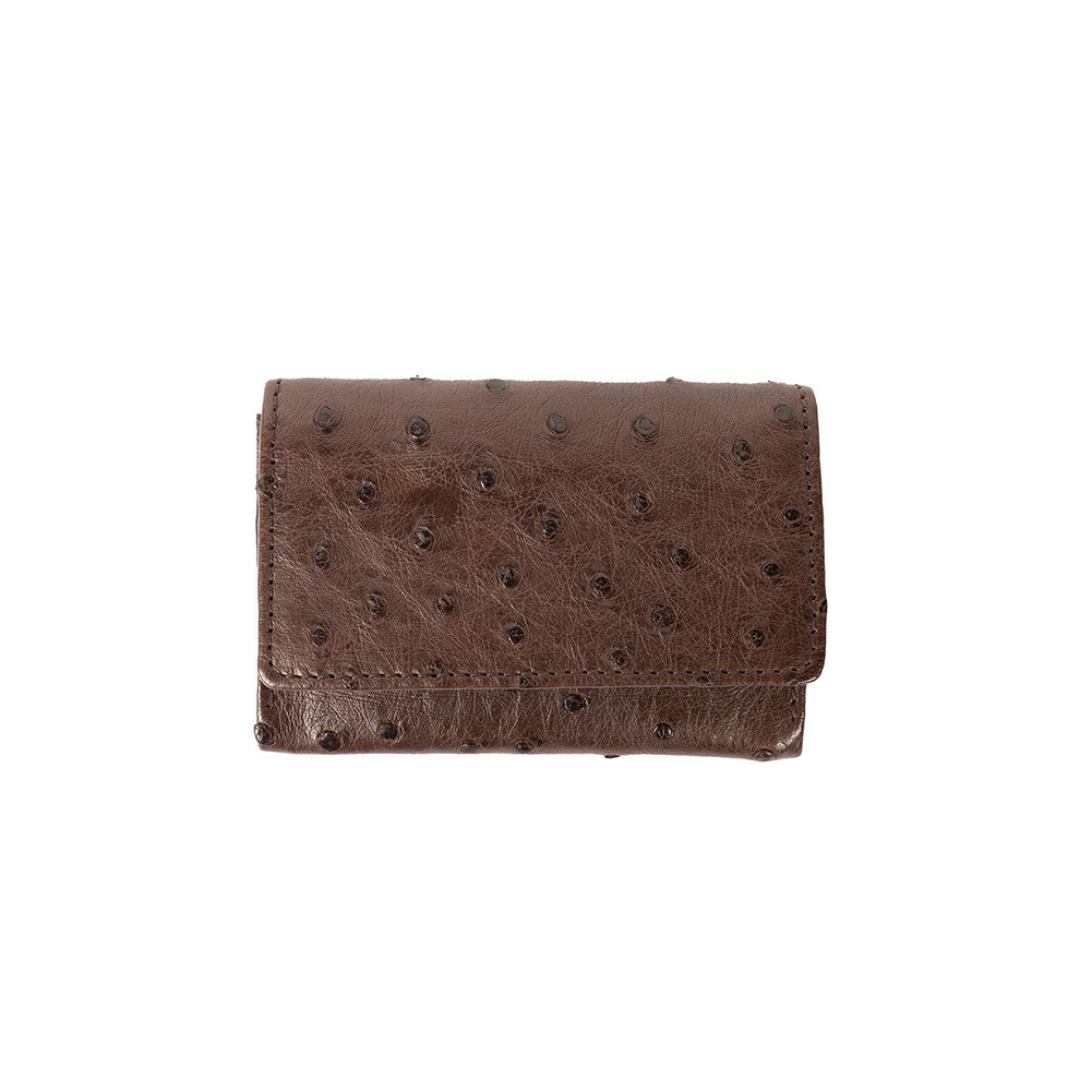 pelle Line Ostrich Bi-fold- Tabac