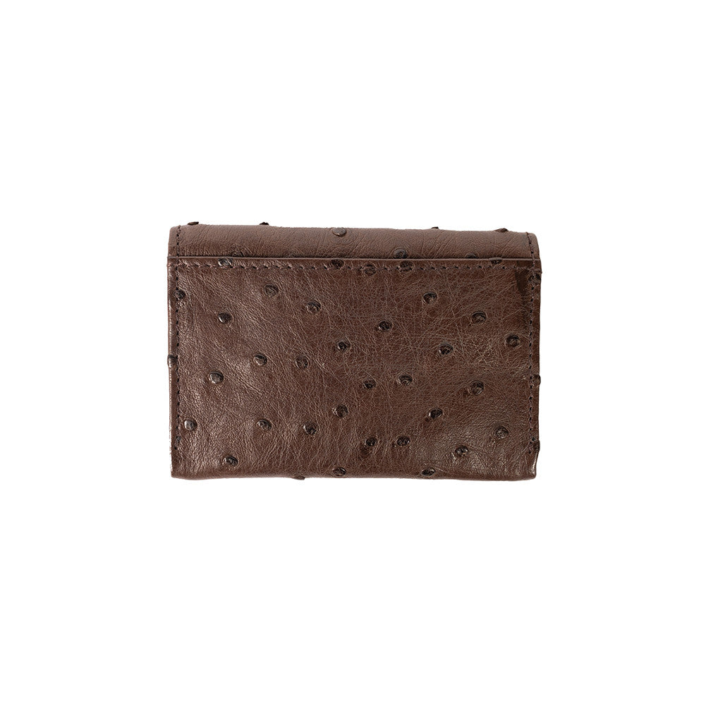 pelle Line Ostrich Bi-fold- Tabac