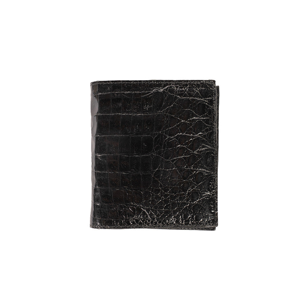 Pelle Line Ostrich 10 Card Wallet -Alligator- Black