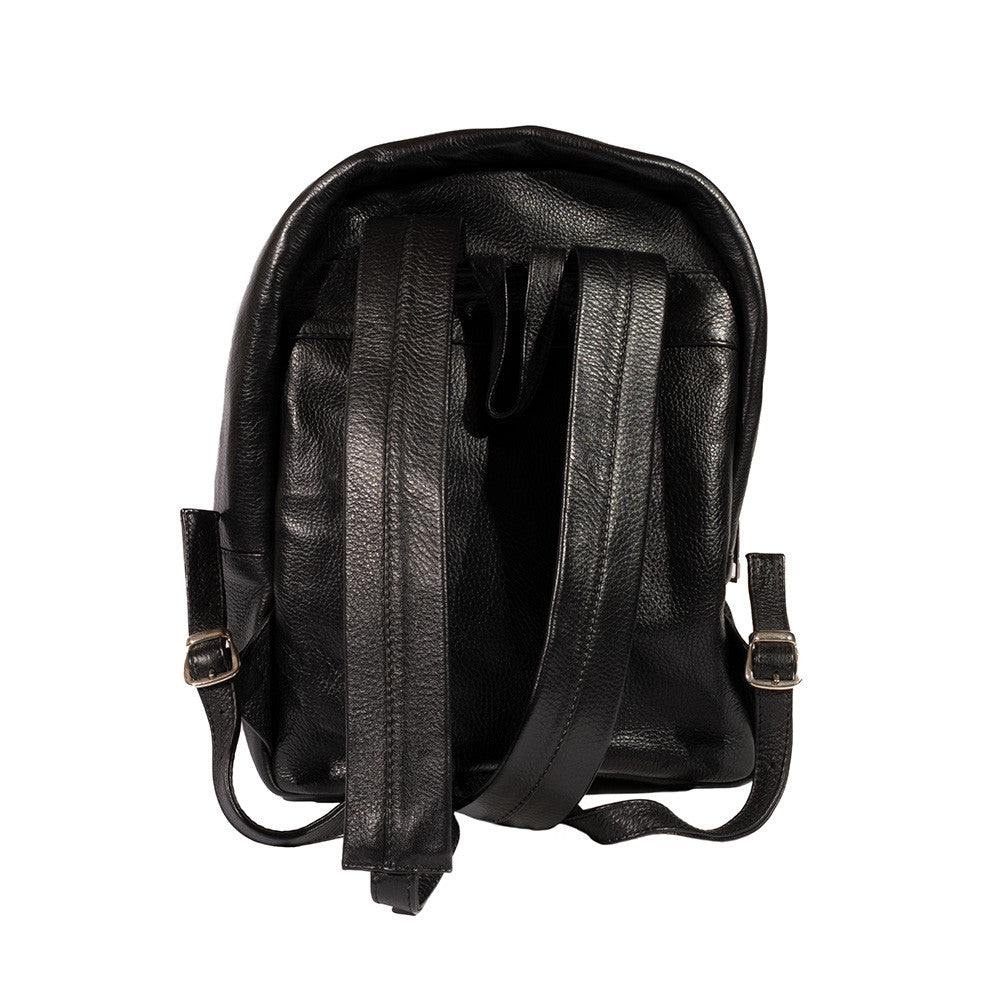 Pelleline Exclusive Genuine Ostrich and Alligator Backpack- Black