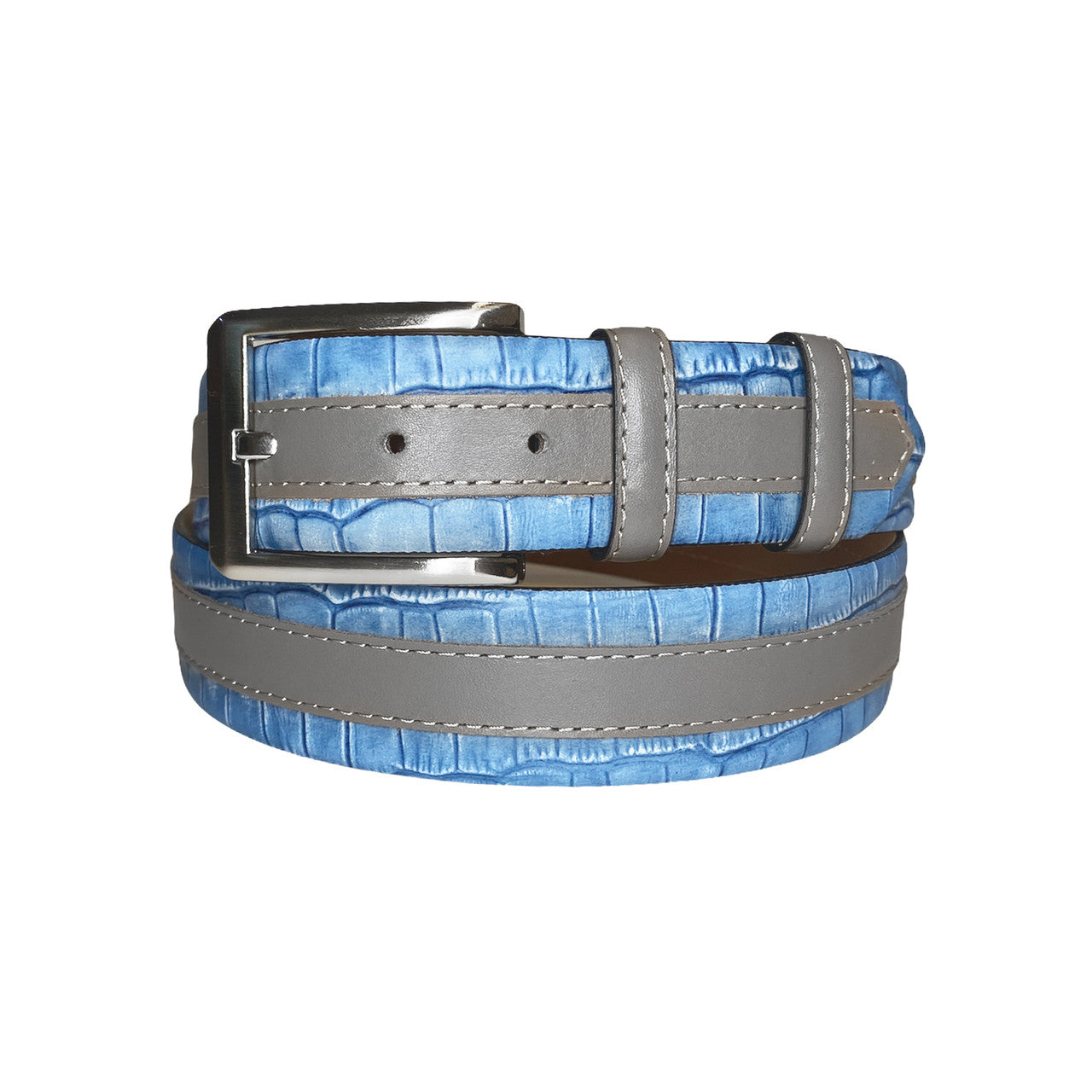 Corrente Men's Leather Belt - 4005HS Blue-Grey