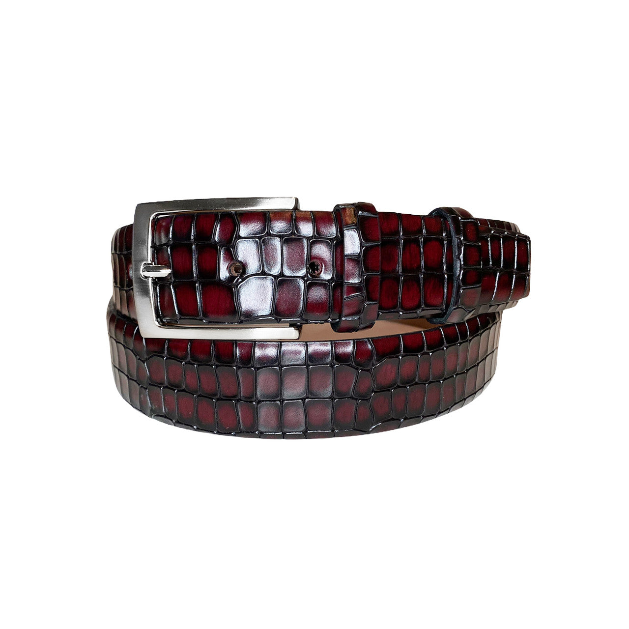 Corrente Men's Leather Belt - 3470 Burgundy