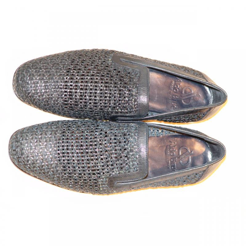 Aldo Brue 1369 Full Woven Leather Loafer Navy