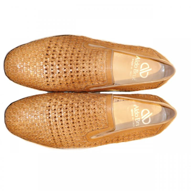 Aldo Brue 1369 Full Woven Leather Loafer Tan