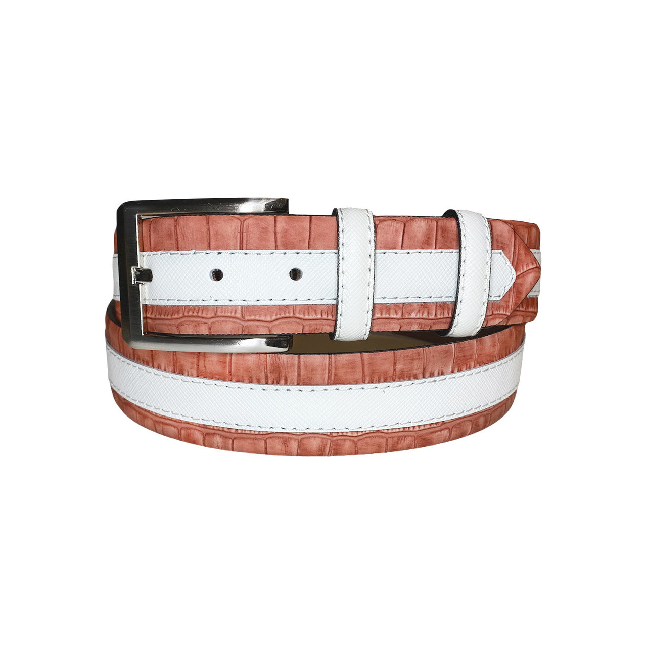 Corrente Men's Leather Belt - 4005HS White-Rust