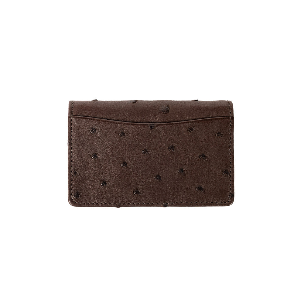 Pelle Line Ostrich Business card holder- Tabac