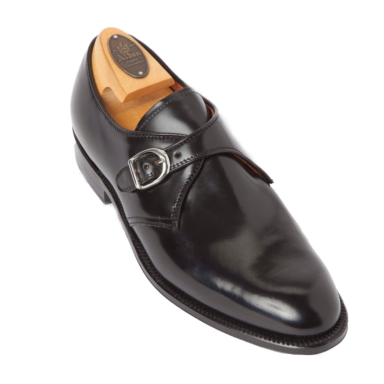 Alden Shell Cordovan Monk Strap Oxford 1655 Black