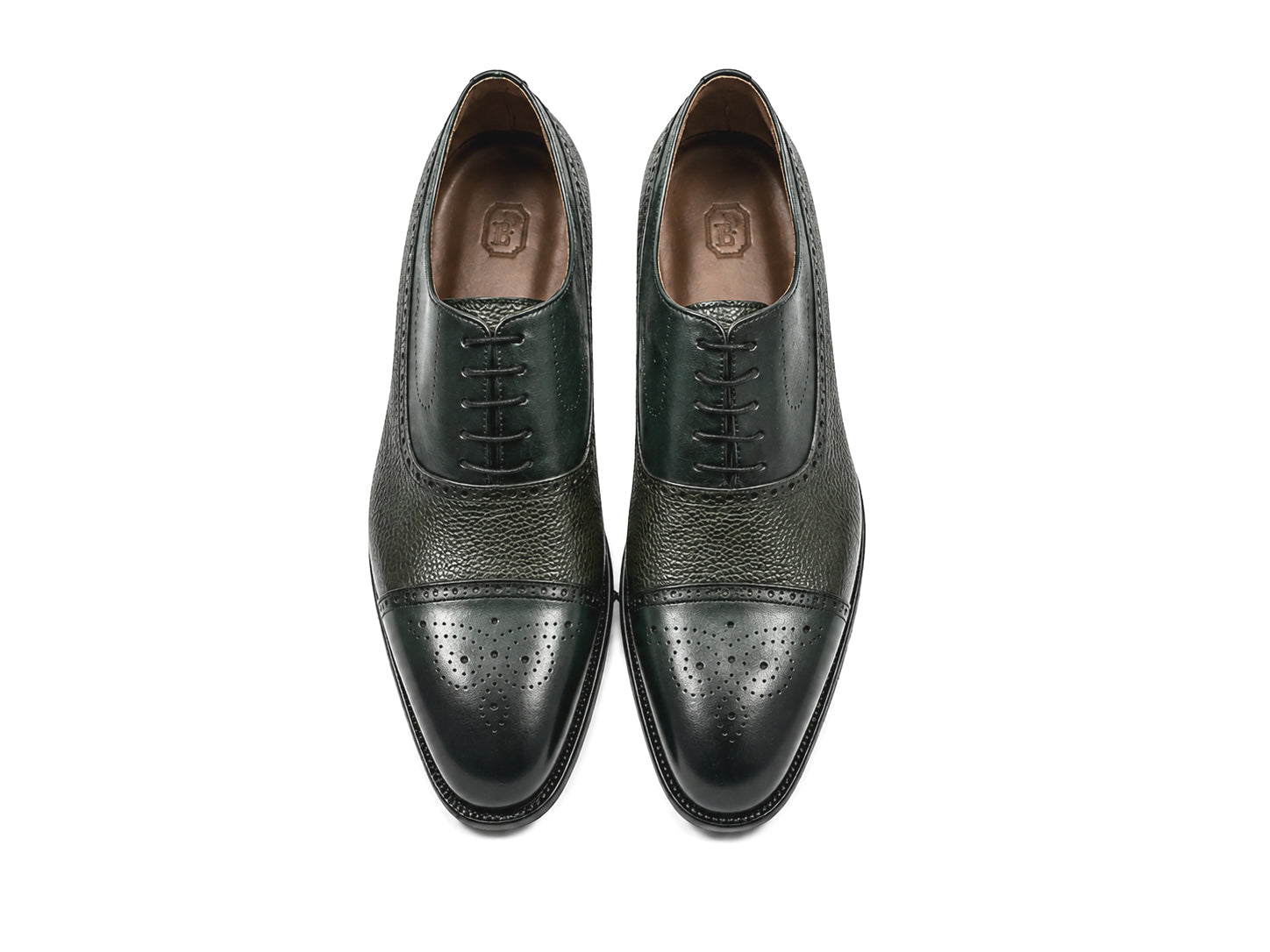 P0023 -2228 -Cap toe deer skin lace up- Green