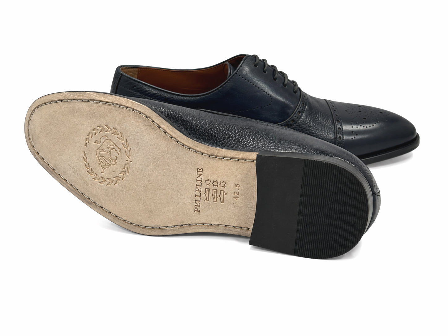 P0024 -2228 -Cap toe deer skin lace up- navy