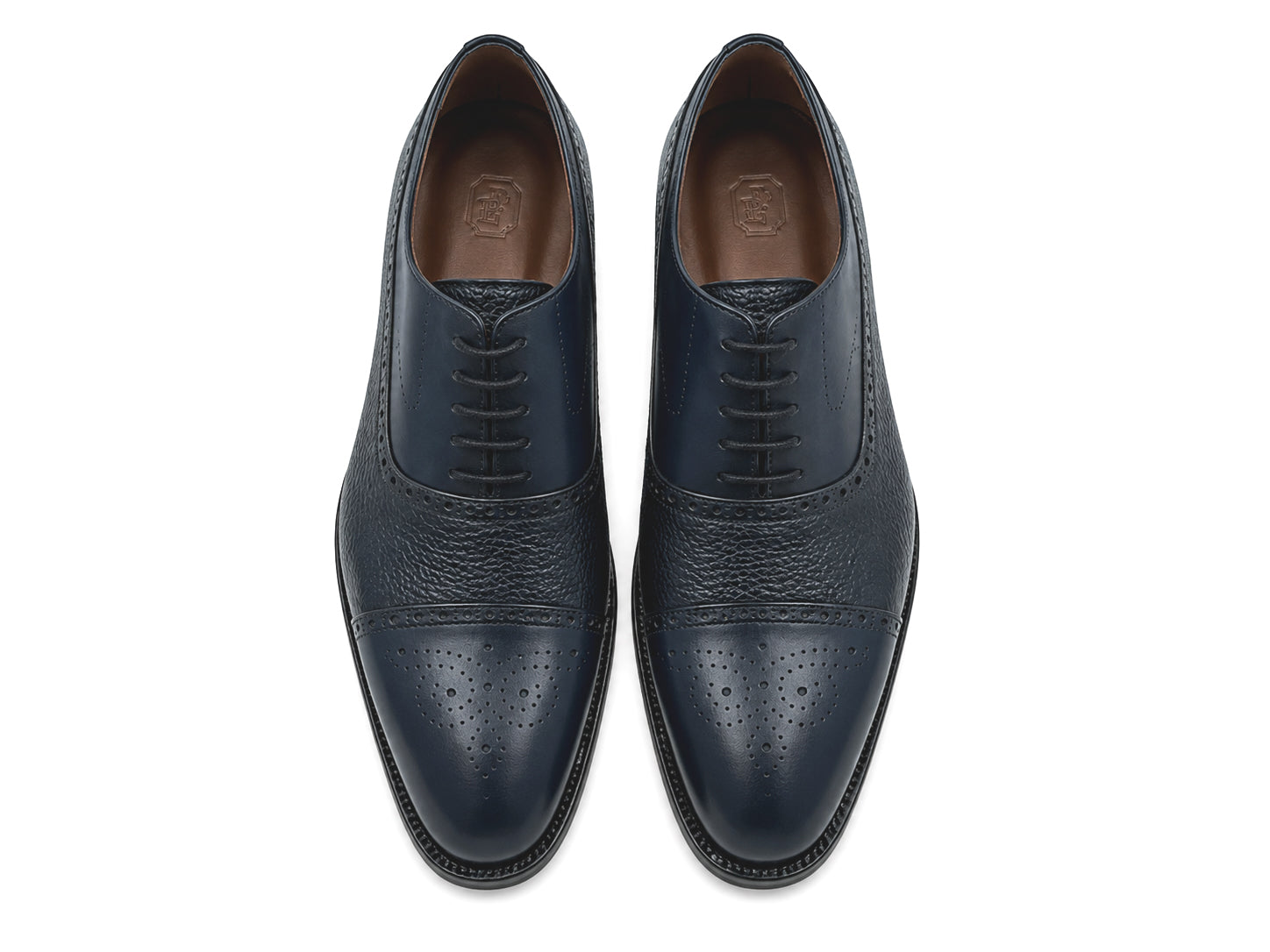 P0024 -2228 -Cap toe deer skin lace up- navy