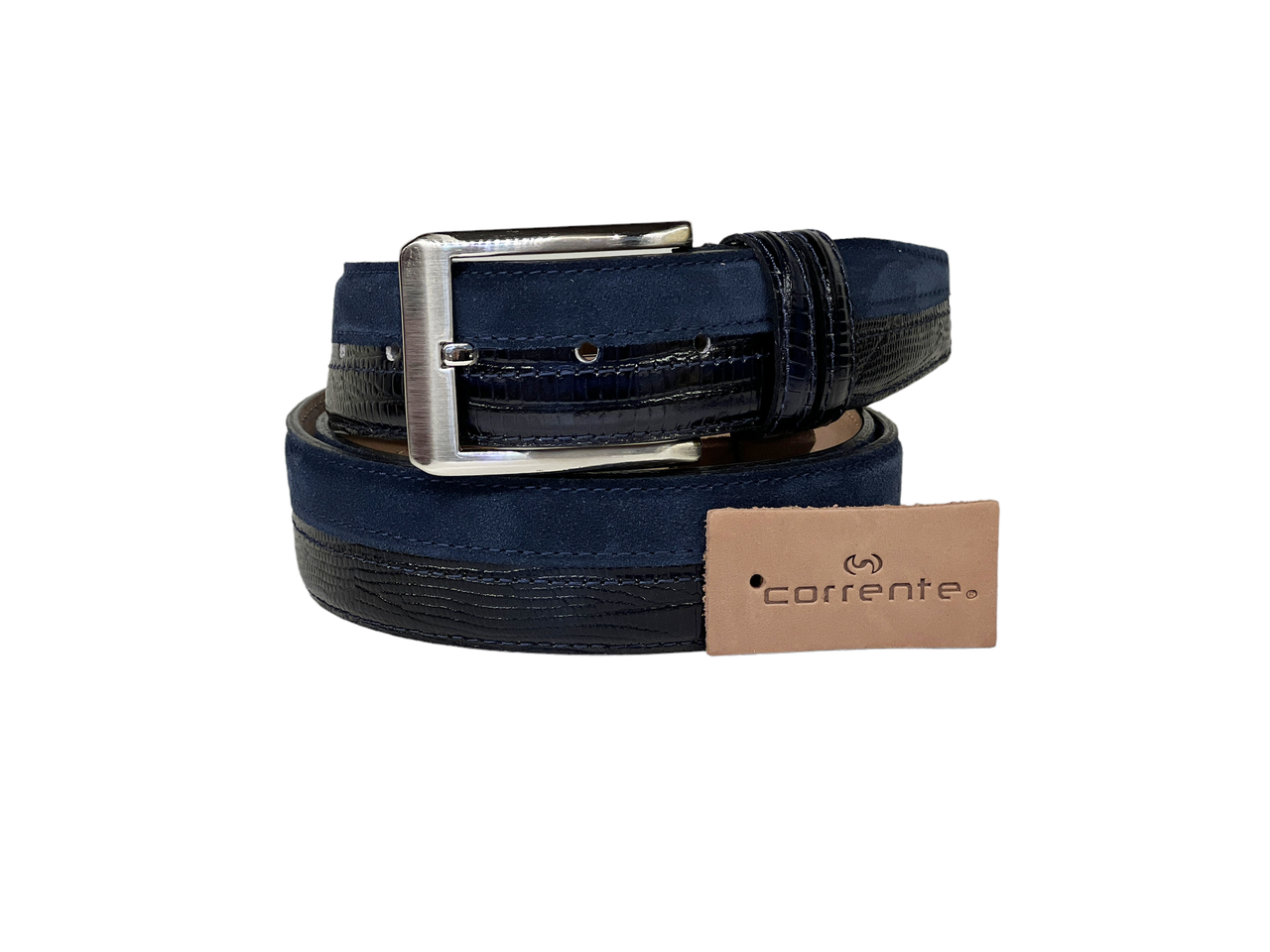 Corrente Men's Leather Belt - 2432 Navy