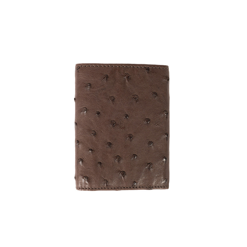 pelle Line Ostrich Tri-fold- Tabac