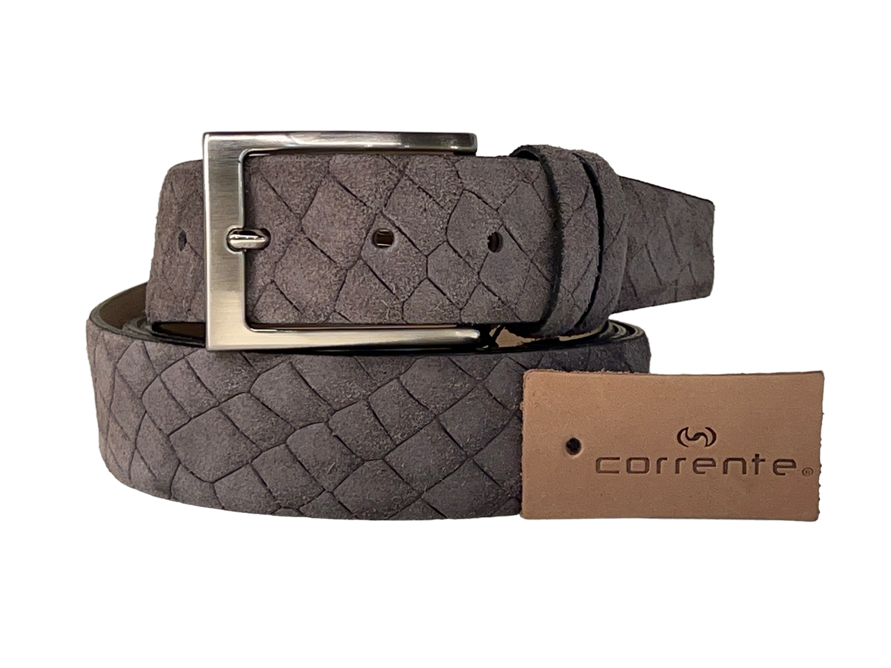 Corrente Men's Leather Belt - 4428-C Vizon Suede