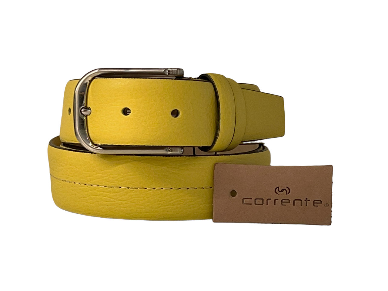 Corrente Men's Leather Belt - 4428 Yellow