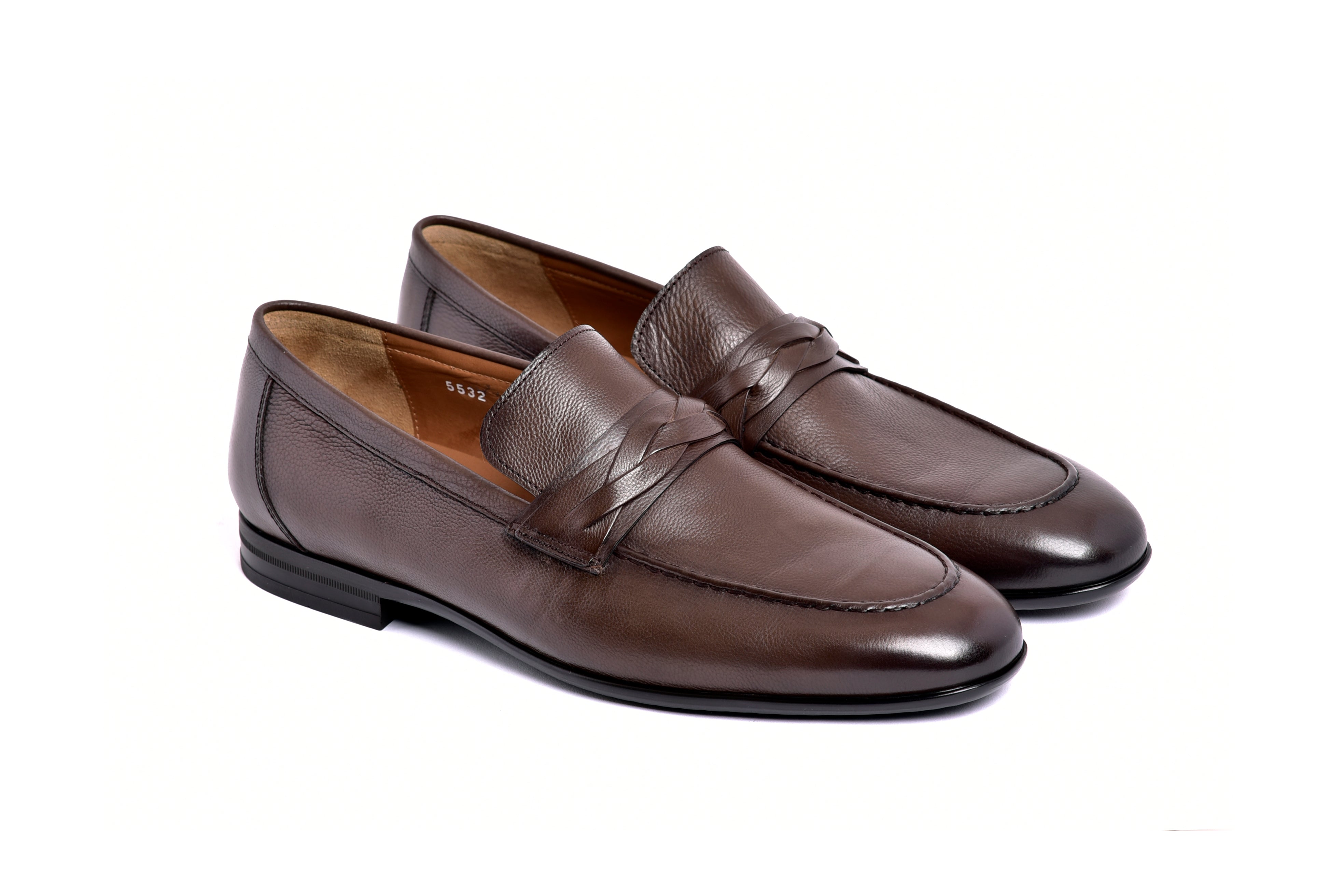 C161-5532 Deer skin Loafer- Brown