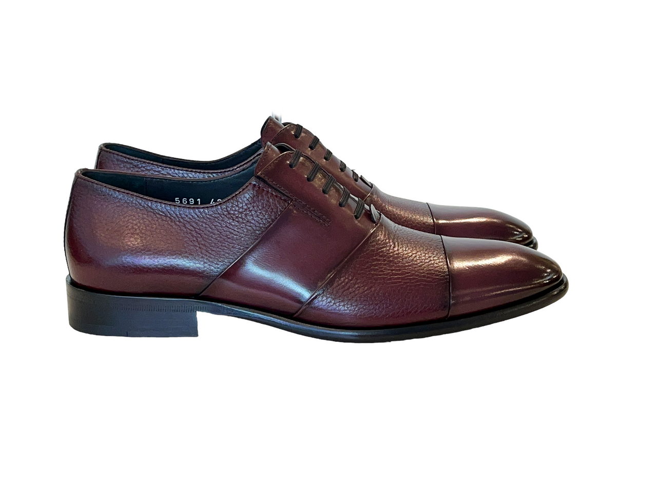 C0142-5691 Cap toe Tie-less Deer Skin- Burgundy