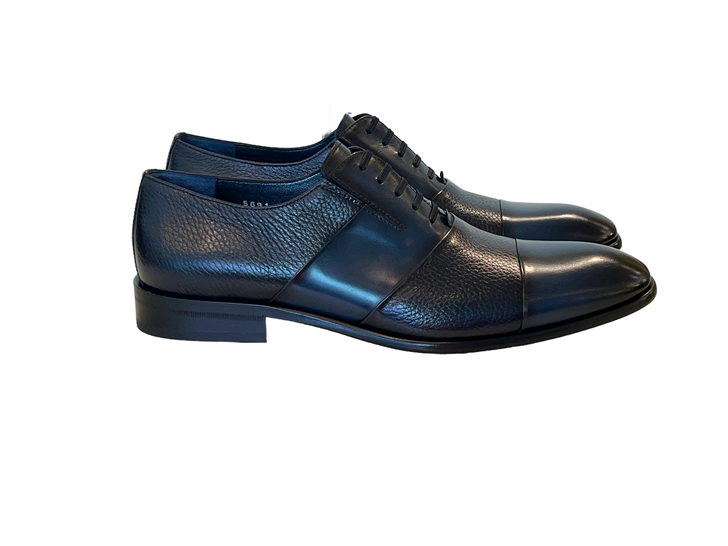 C0143-5691 Cap Toe Tie-less deer skin- Navy