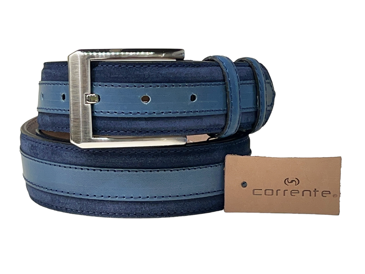 Corrente Men's Leather Belt - 5769 Blue