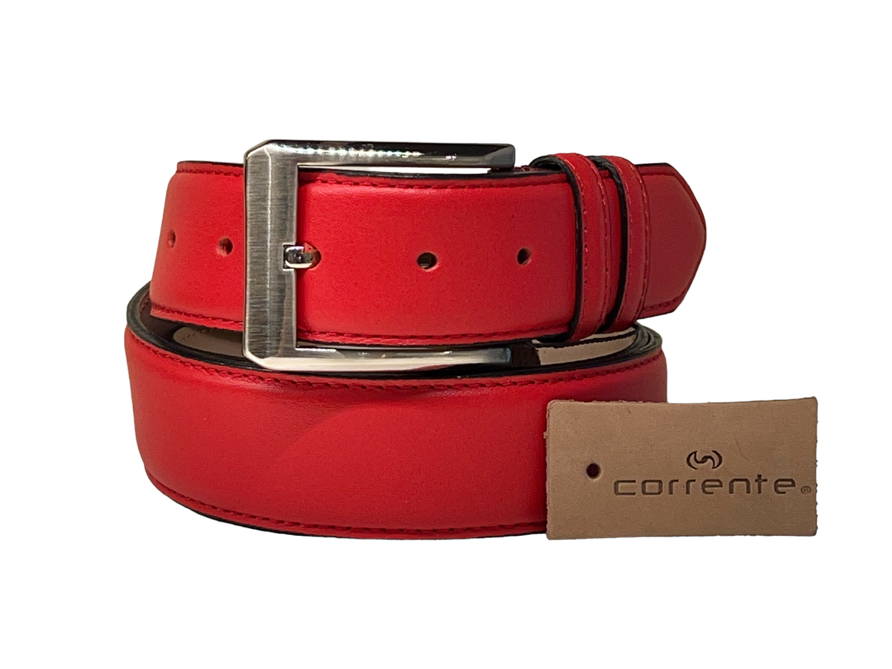 Corrente Men's Leather Belt - 5769 Red