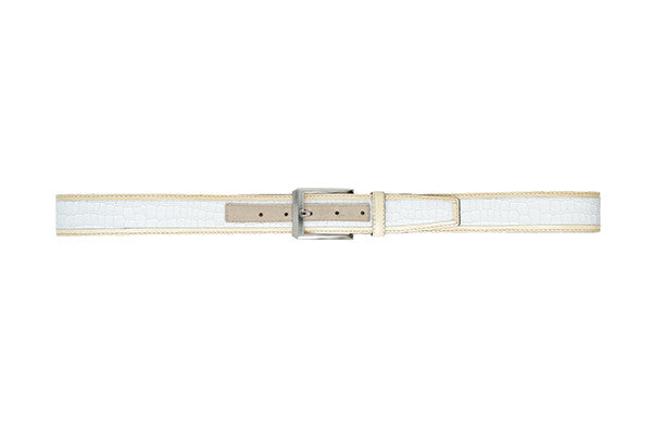 Corrente Men's Leather Belt - 5831 White