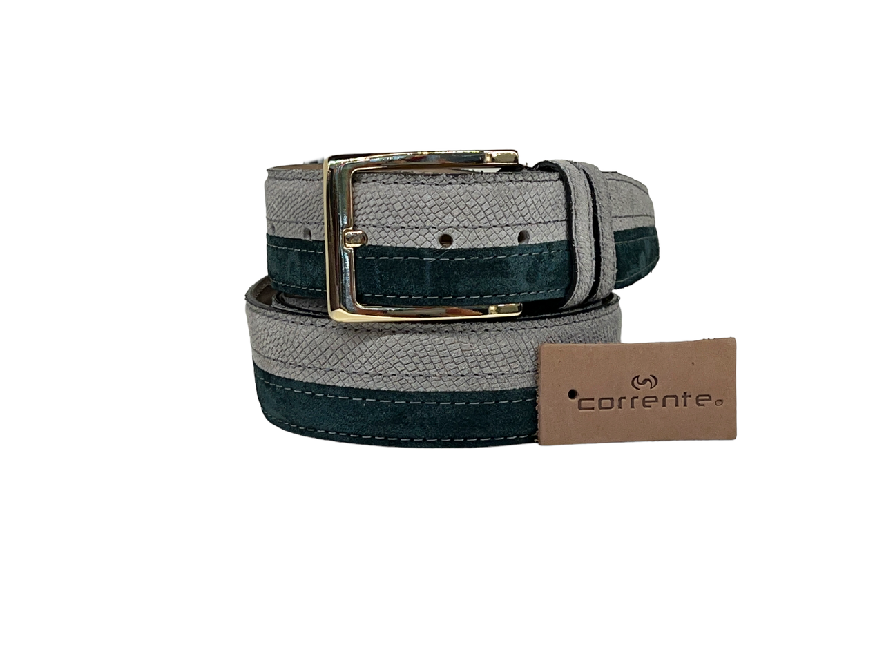 Corrente Men's Leather Belt - 6376S Green-Moss