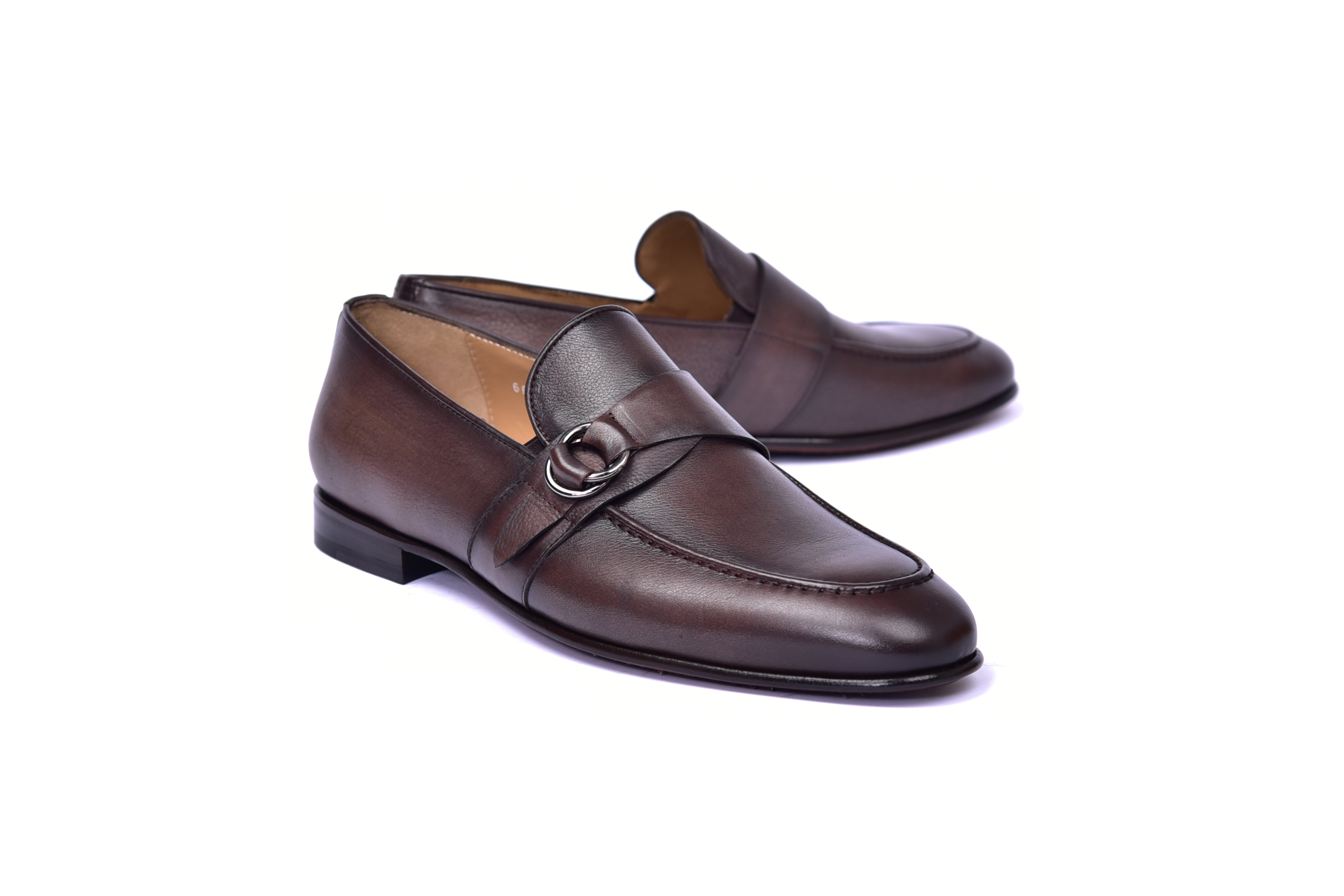 C00101- 6628 Side Buckle Loafer -Brown