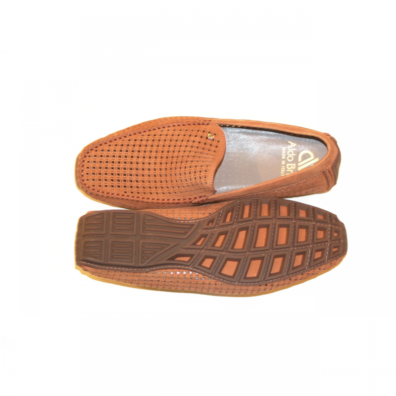 Aldo Brue Russo Perforated Nubak Rust