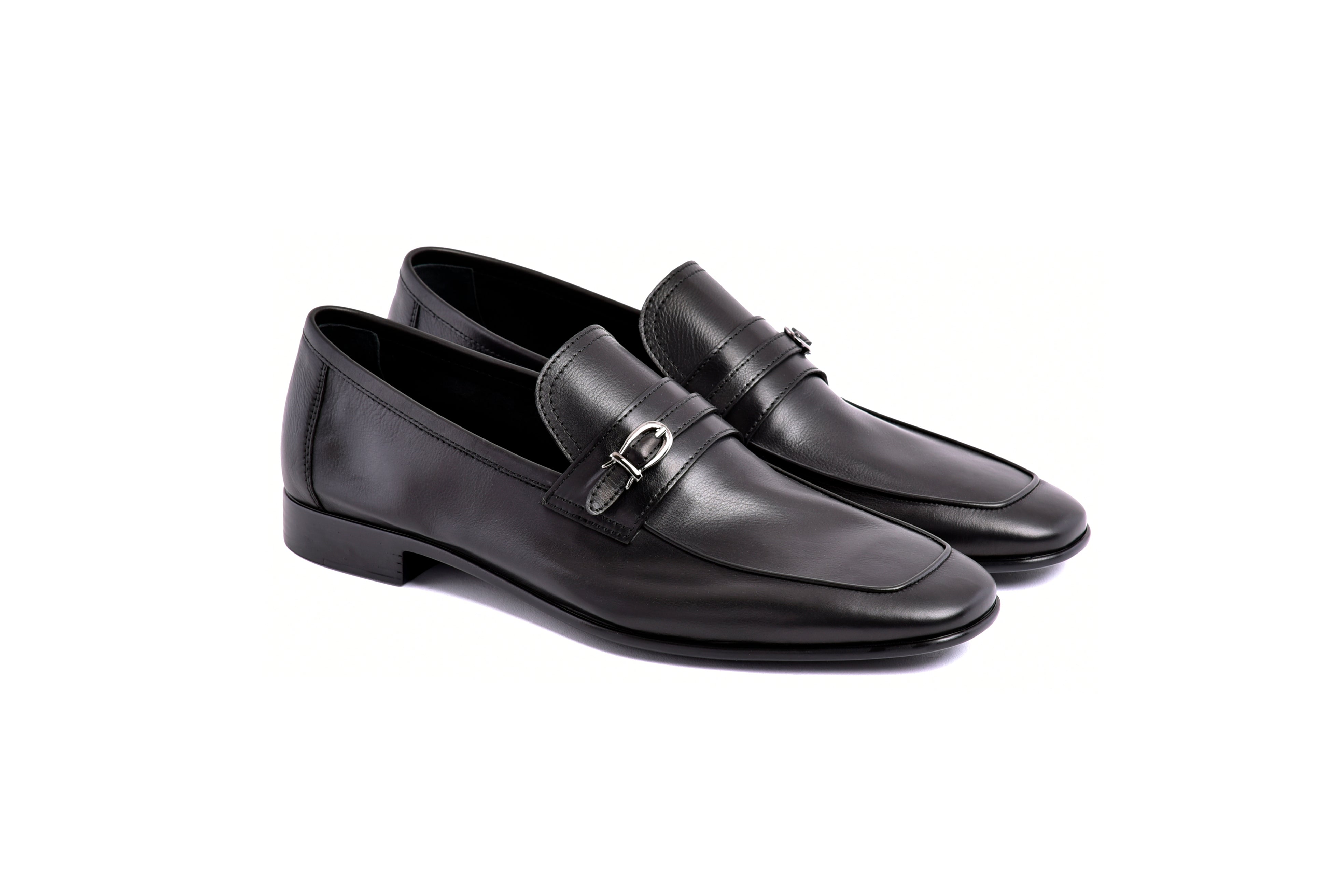 C0001117- 7256 Side Buckle Loafer-Black