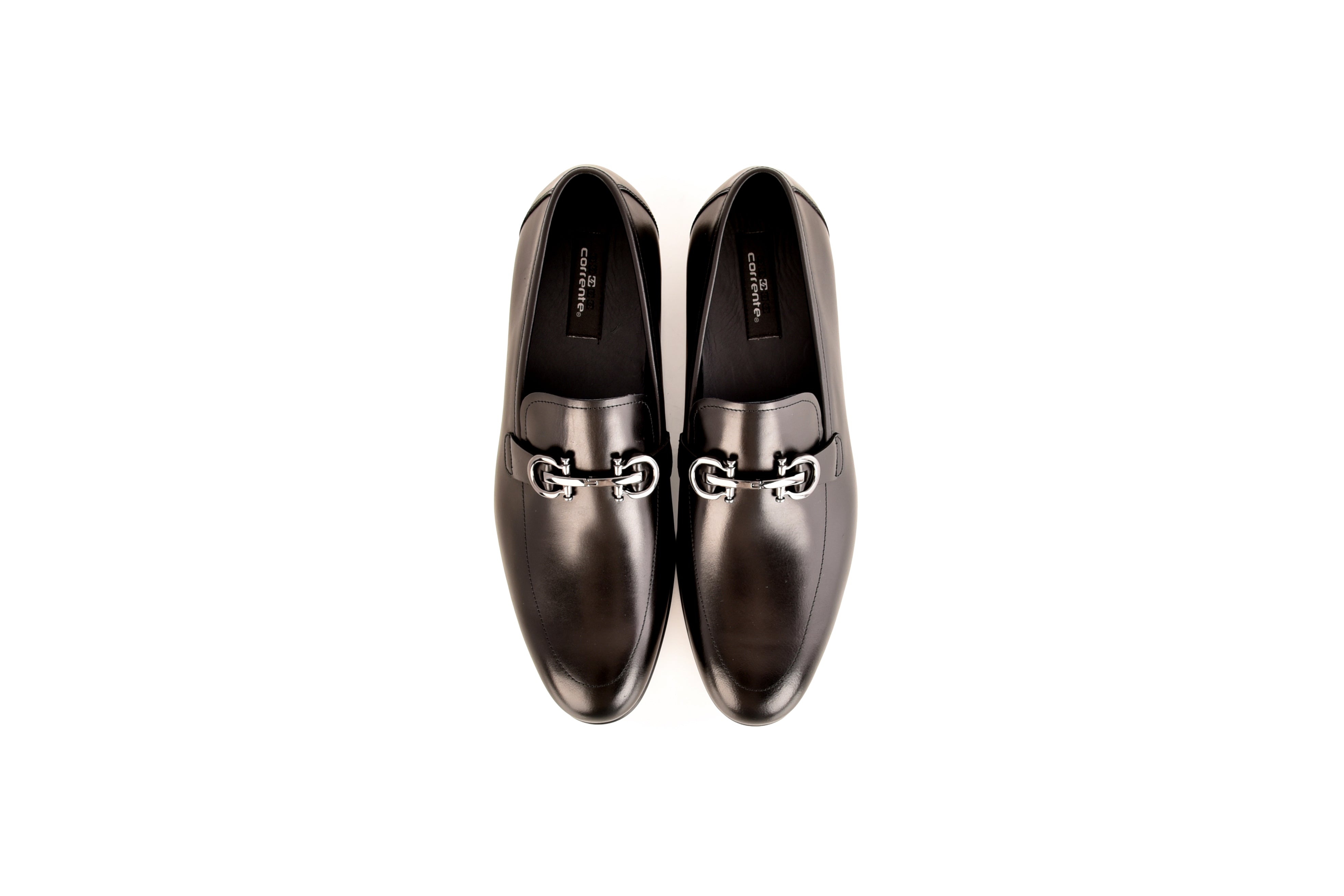 C0121-7260 loafer with silver buckle-Black