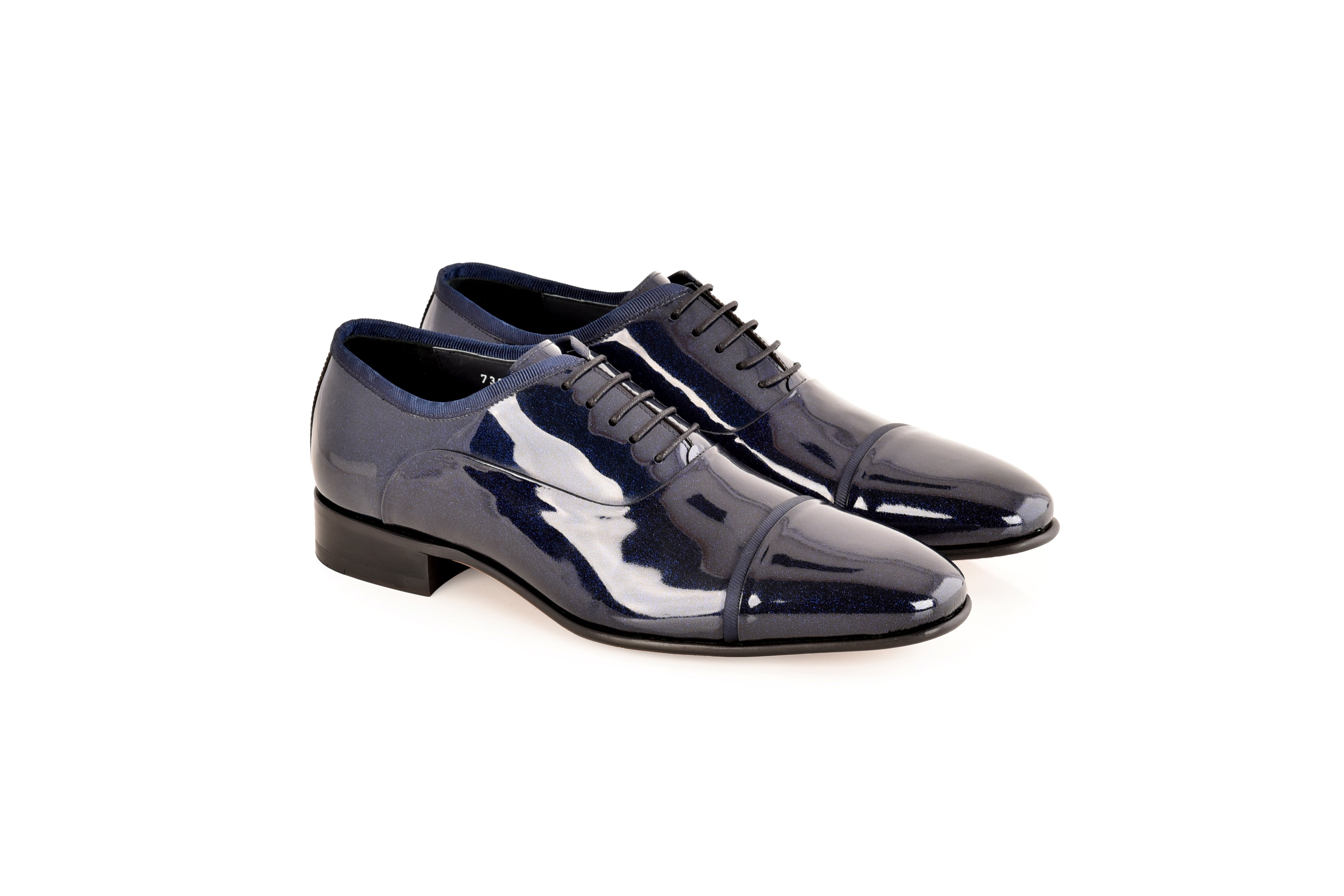 C0001100- 7368P Cap toe lace up - Navy Patent