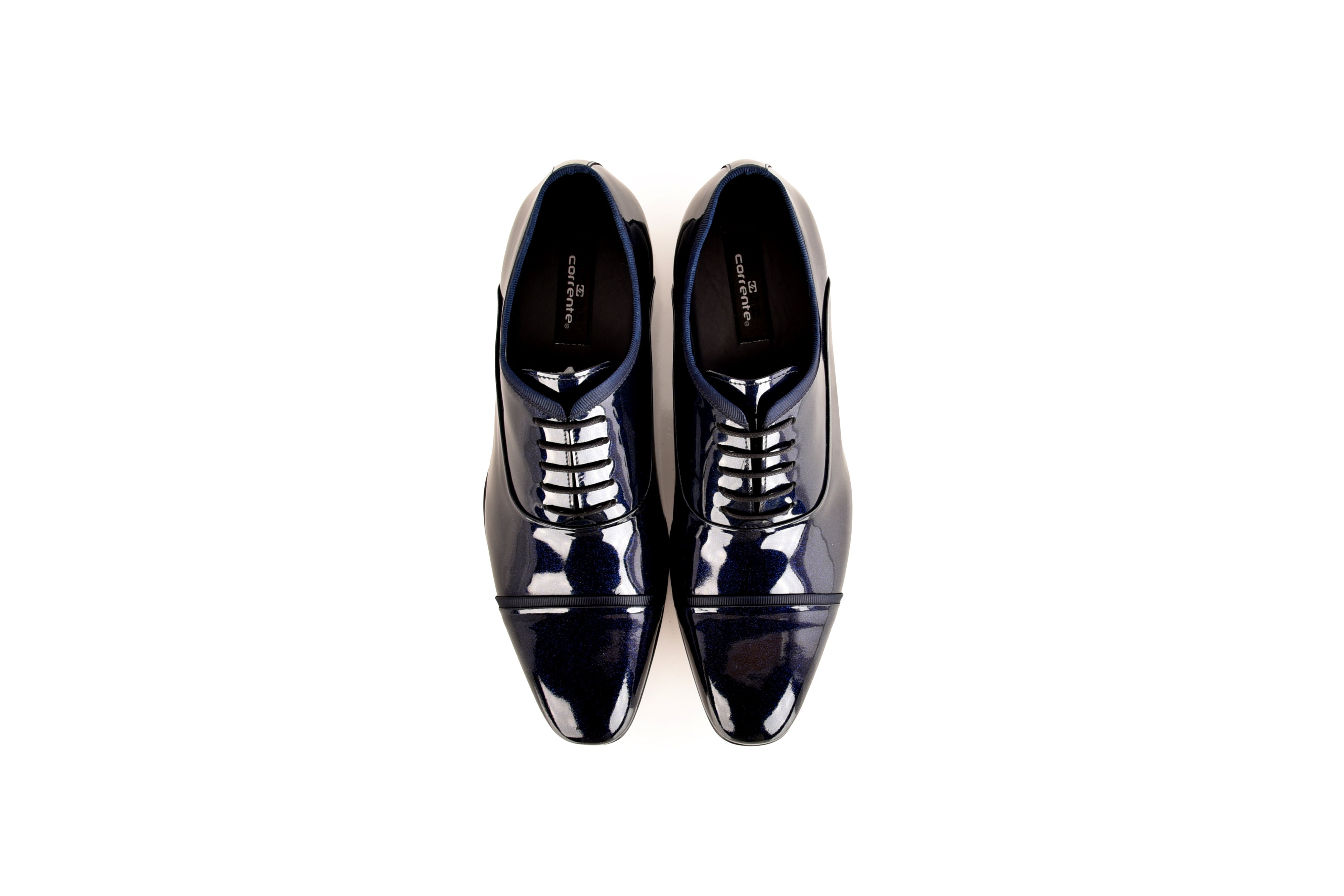 C0001100- 7368P Cap toe lace up - Navy Patent