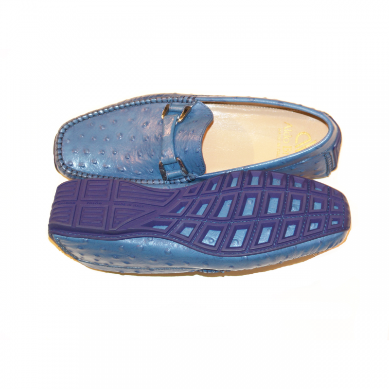 Aldo Brue Andrea printed leather Ostrich/ Blue