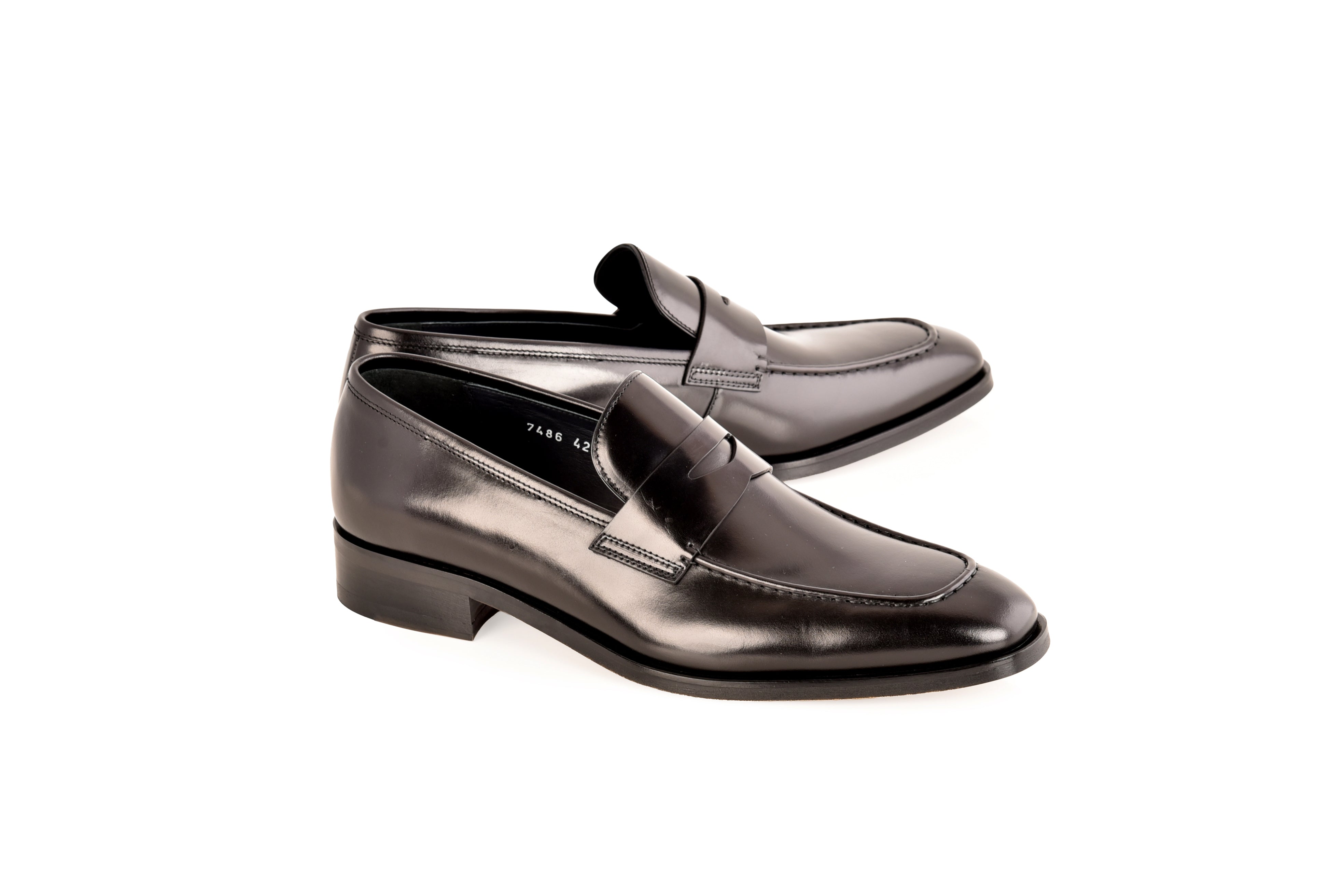 C0100- 7486 Lux leather penny Loafer-Black