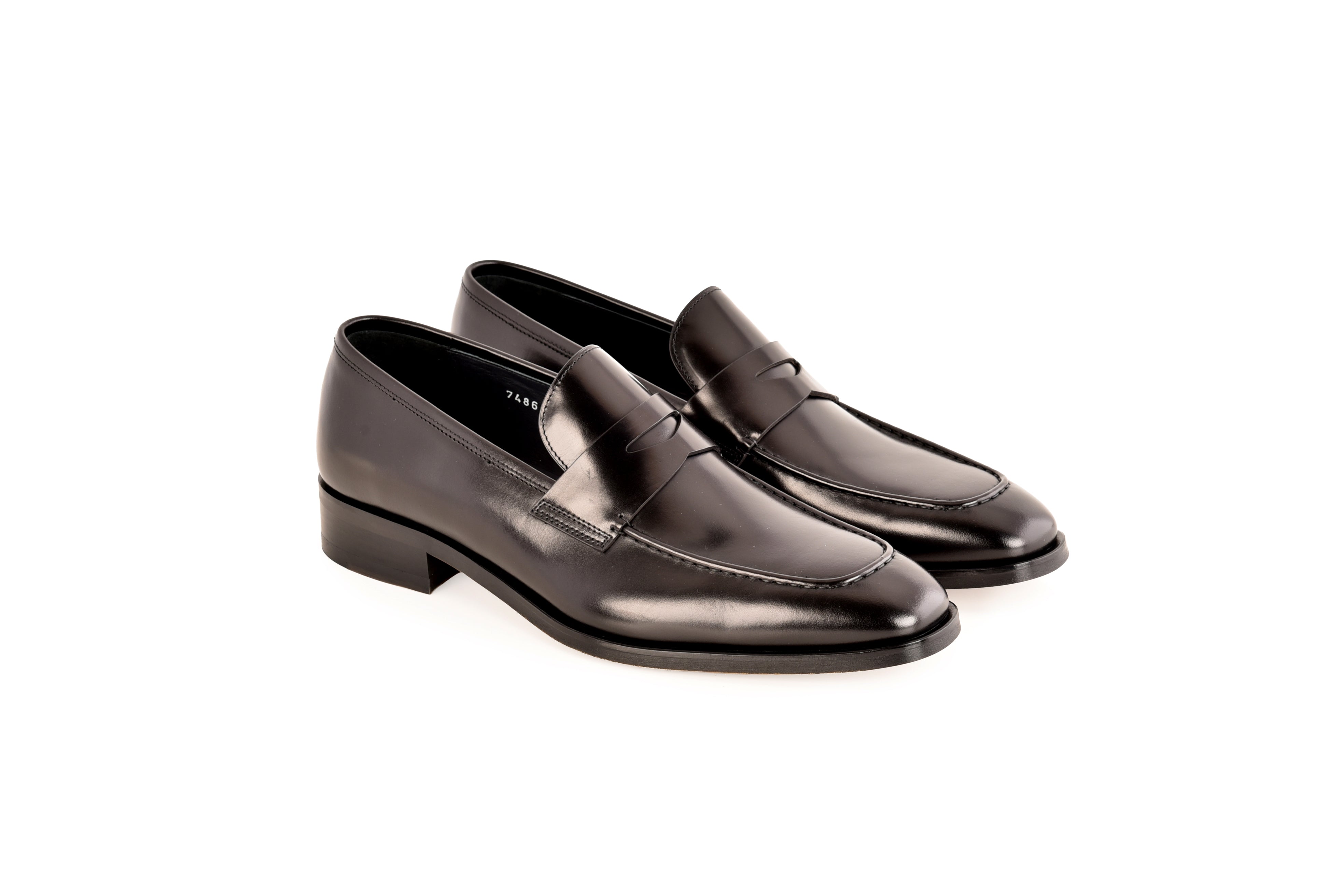 C0100- 7486 Lux leather penny Loafer-Black