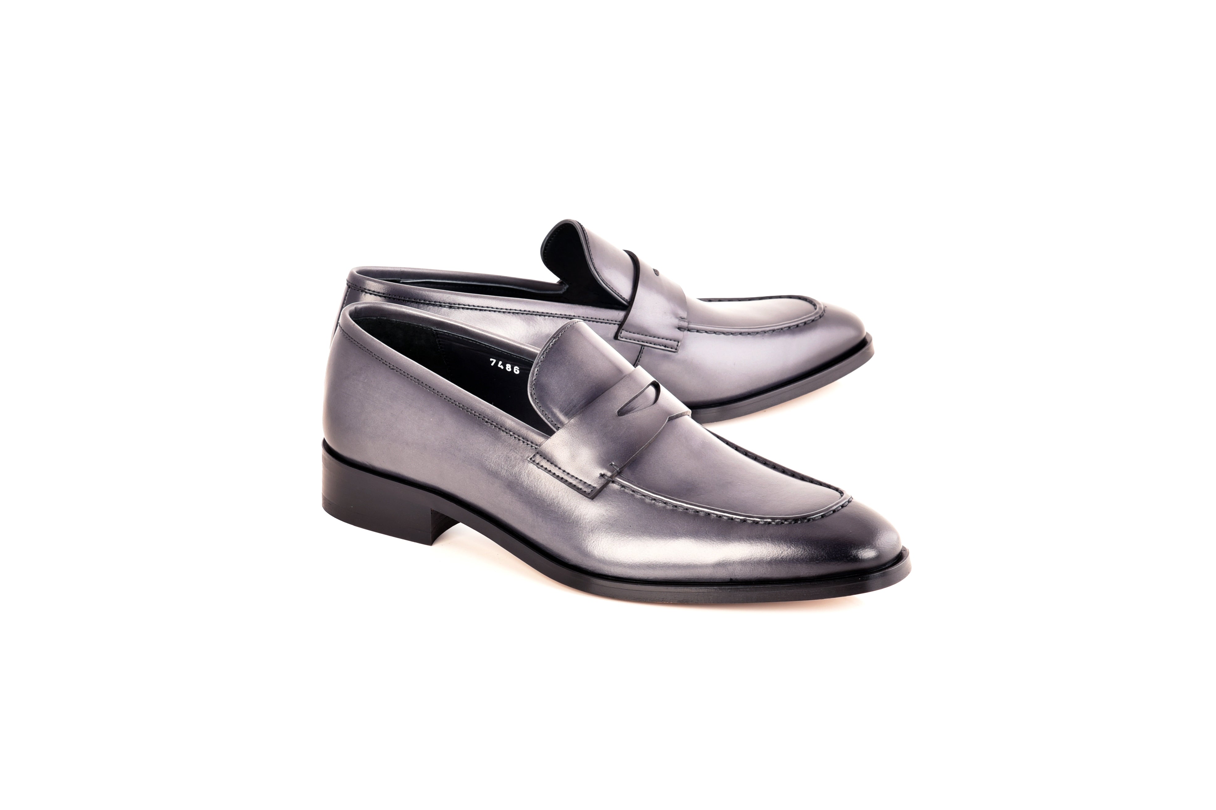 C0104- 7486 Lux leather penny Loafer-Grey