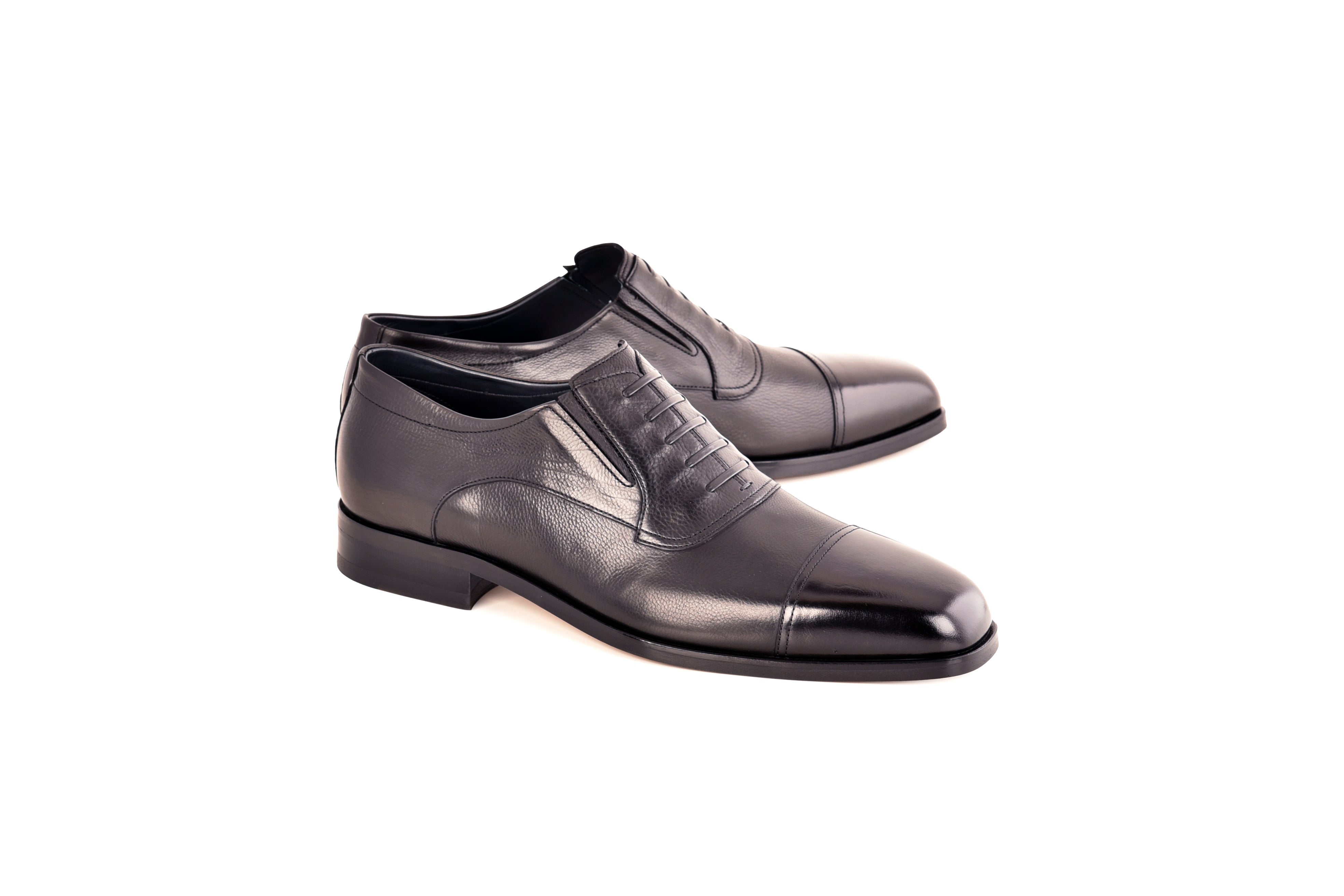 C0112- 7552 Laceless Cap toe - Black
