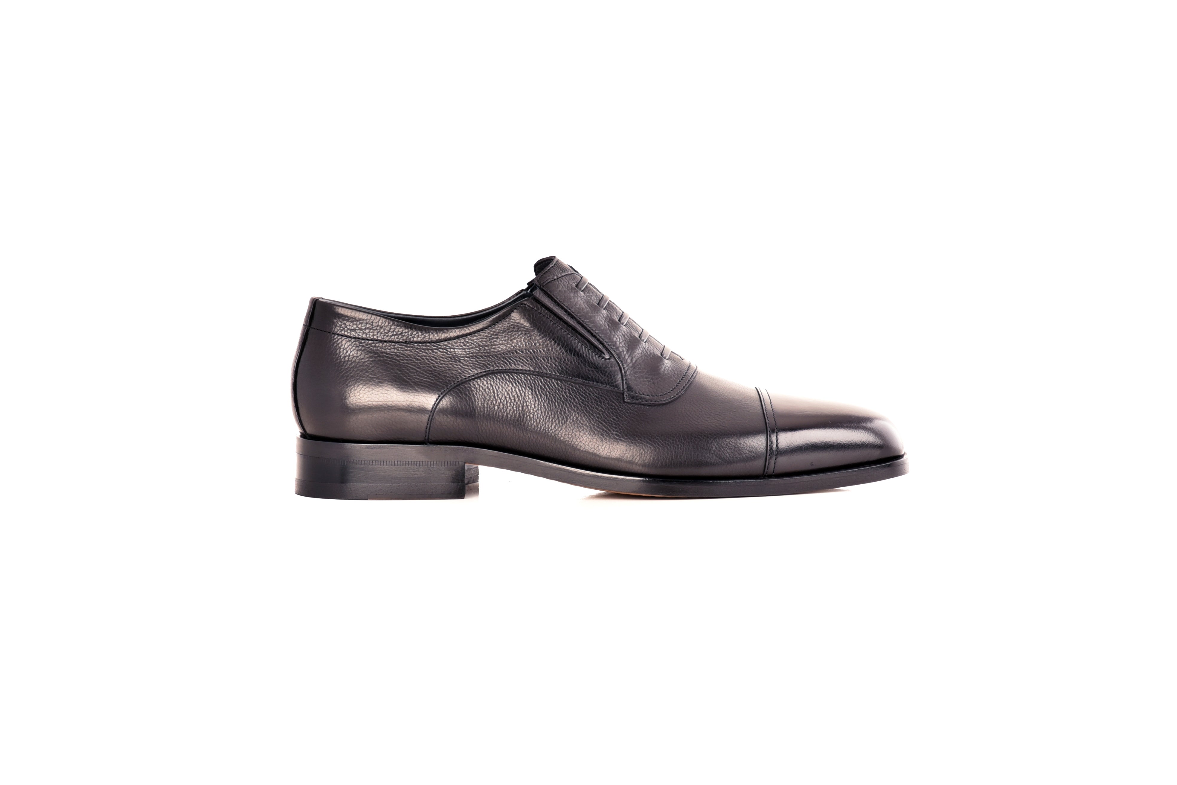 C0112- 7552 Laceless Cap toe - Black