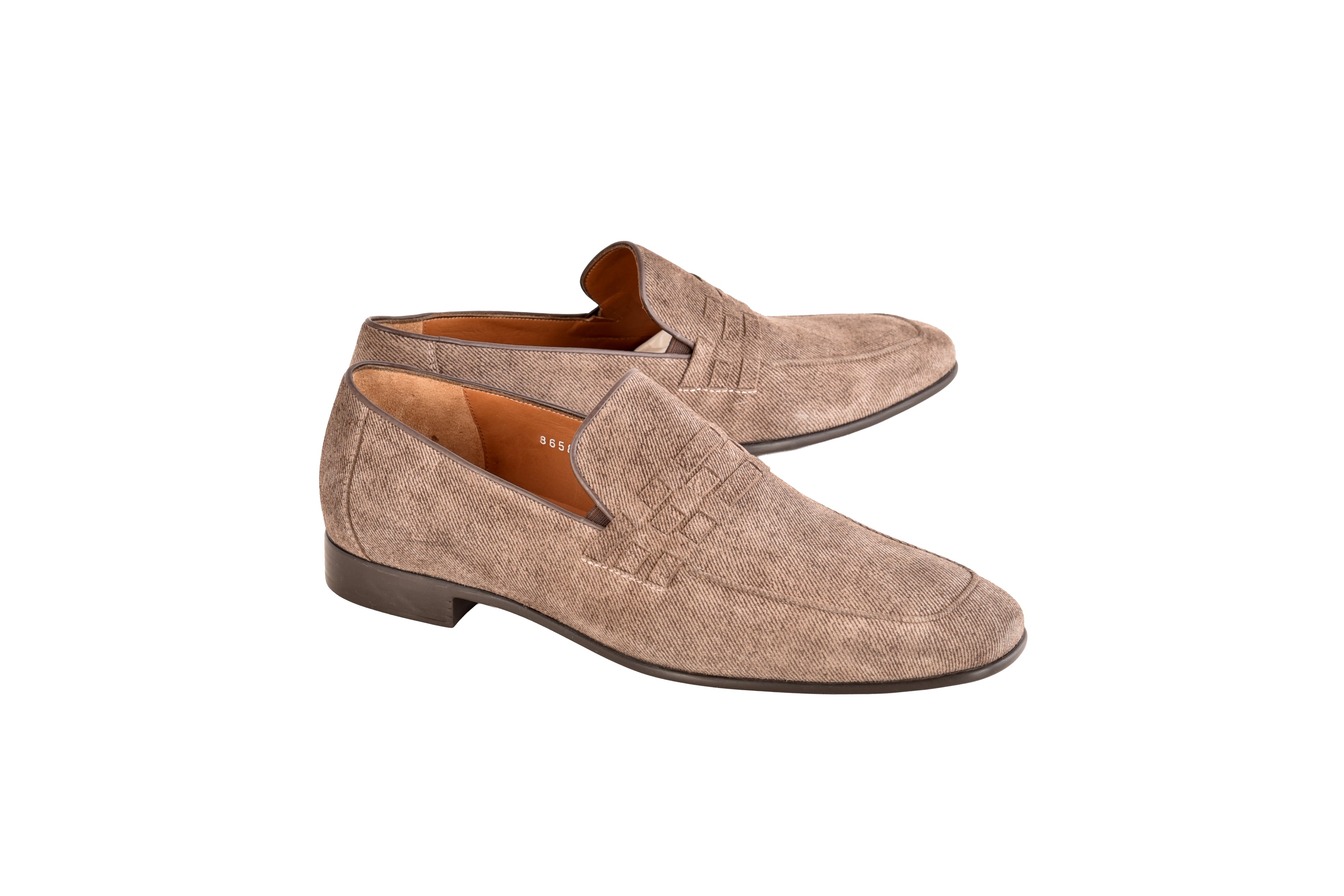 C0105- 8658 Denim Laether loafer-Brown