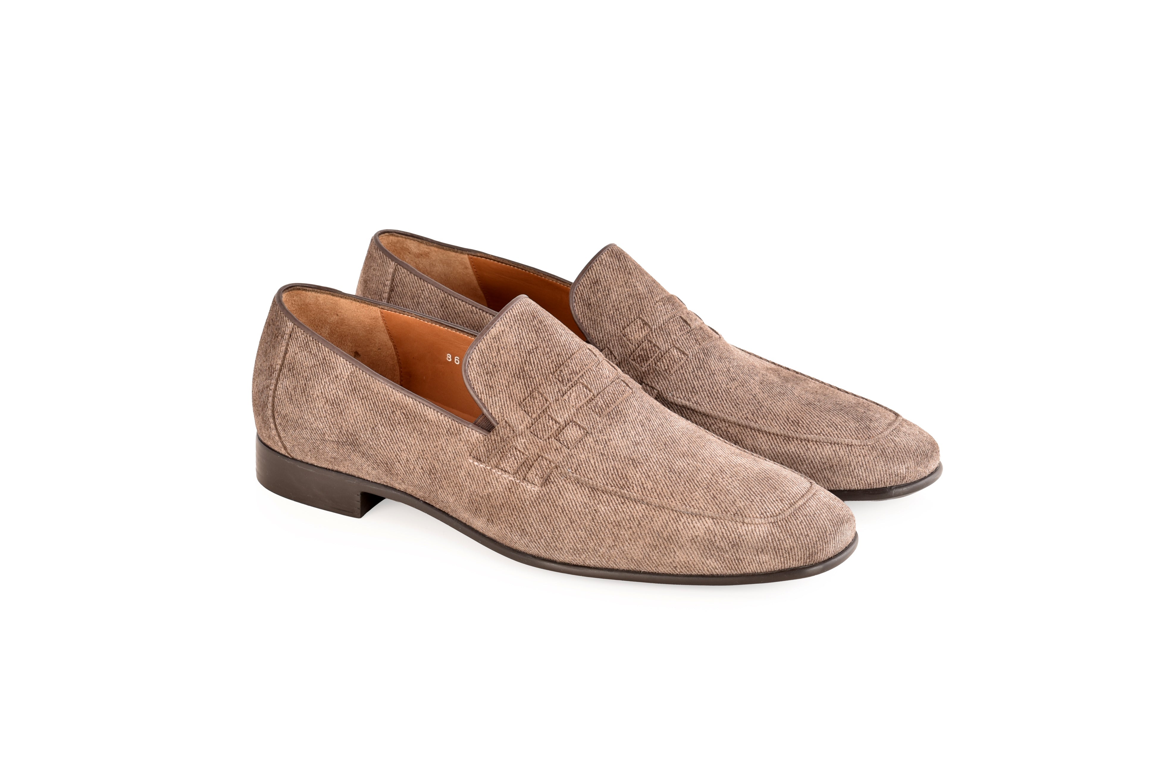C0105- 8658 Denim Laether loafer-Brown