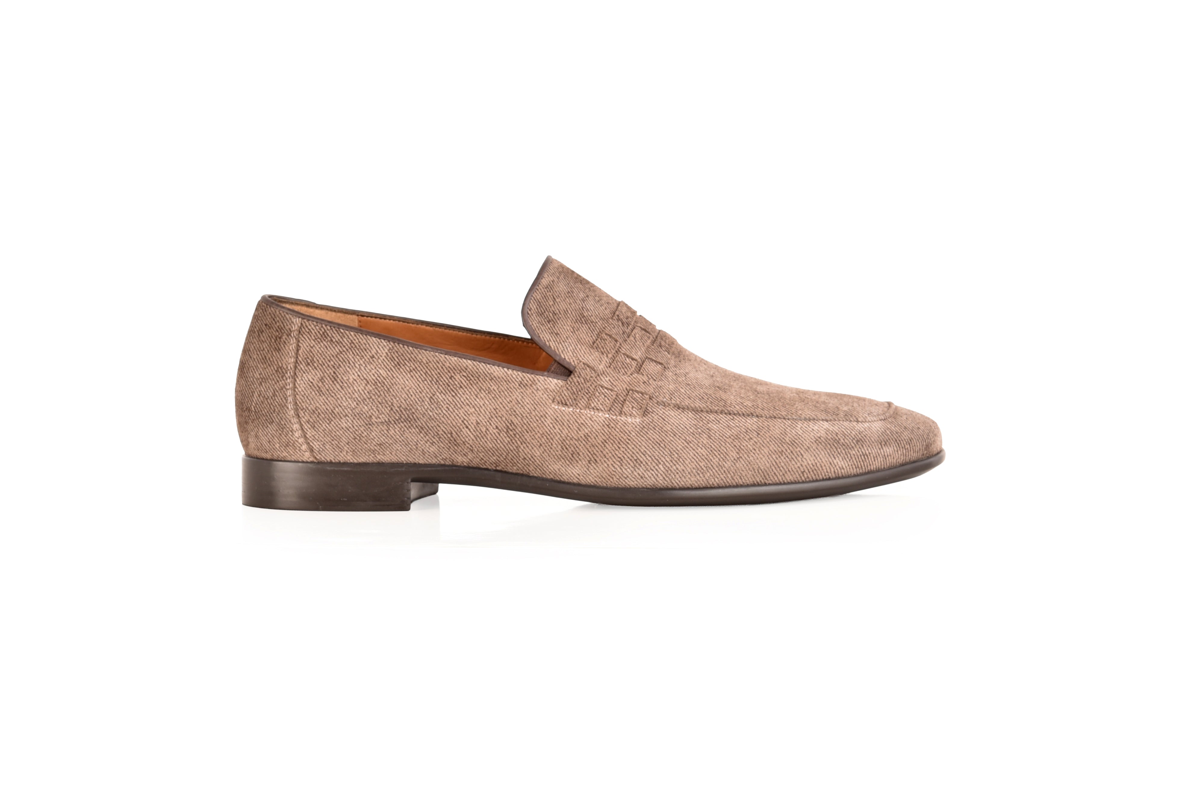 C0105- 8658 Denim Laether loafer-Brown